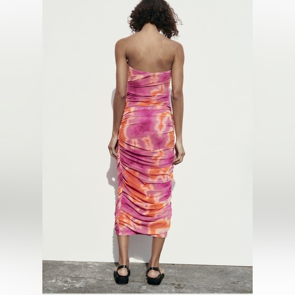 ZARA - PRINT DRESS WITH TULLE - Picture 3 of 4